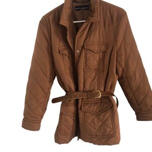 Bianca Nygård quilted diamond shaped barn, jacket, size 10 camel caramel colour